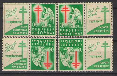 SOUTH AFRICAN CHRISTMAS STAMPS 1946 POSITIONAL PIECES SEE BELOW