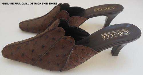 Ostrich Leather Shoes Size 7-Photo under description.