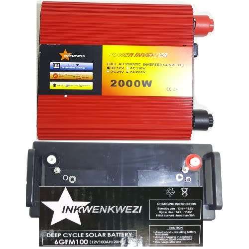 2000W Inverter 100Ah Deep Cycle Solar Battery Combo