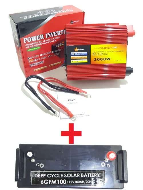 2000W Inverter 100Ah Deep Cycle Solar Battery Combo