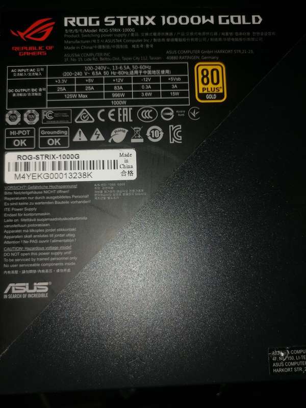 ROG STRIX 1000W GOLD PSU