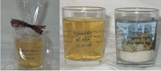 Scented Gel Candles - Wedding table gifts