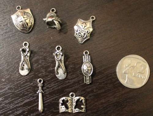 Silver Nickle Armour of God Charm Set