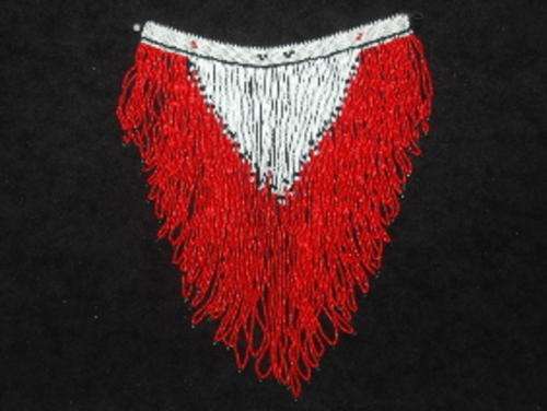 Zulu cascade beaded necklace, length 350mm, v gd cond