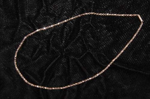 Vintage gold chain, handmade links and clasp (43cm long)- mark on clasp worn