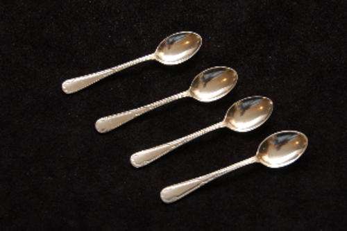 4 little teaspoons, nickle silver, Sheffield England