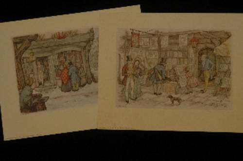 2 prints by Anton Pieck, actual print size 175mm x 120mm