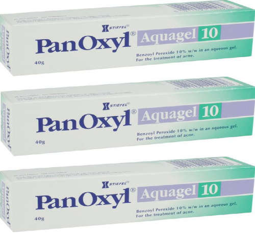 Panoxyl Aquagel Acne Treatment - 10 % Triple Pack - 3 x 40 g. 10% Benzyl Peroxide like quinoderm