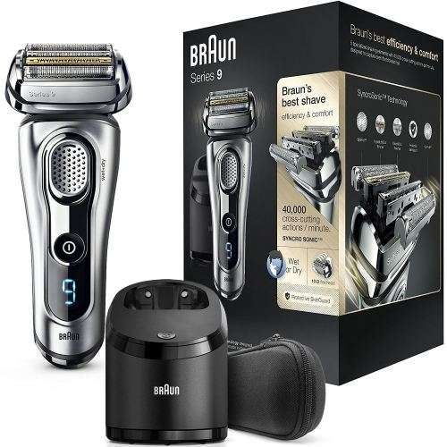 Braun Series 9 9296cc Men's Electric Foil Shaver, Wet and Dry with Clean and Renew Charge Station