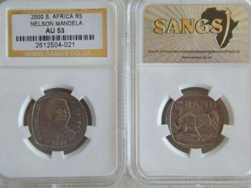 2000 Nelson Mandela "Smiley" R5 graded AU53 - 5 @@@ R1 start