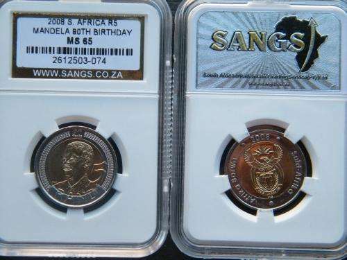 2008 Mandela 90th Birthday R5 graded MS65 @@@ R1 start