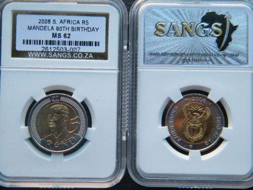 2008 Mandela 90th Birthday R5 graded MS62 - 3 @@@ R1 start