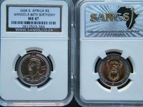 2008 Mandela 90th Birthday R5 graded MS 67 @@@ R1 start