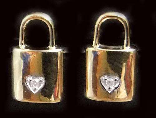 100% REAL, SOLID 10KT YELLOW GOLD NATURAL DIAMONDS EARRINGS