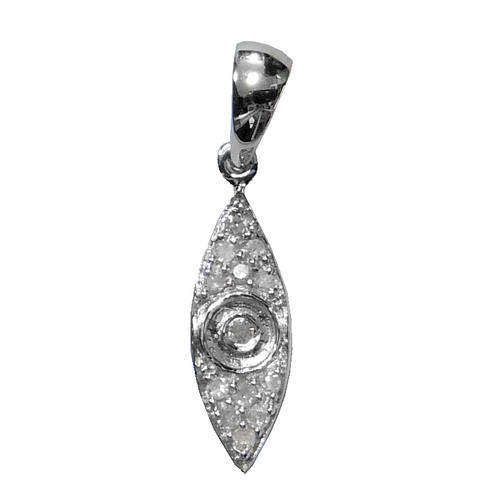 100% REAL, SOLID 10KT WHITE GOLD NATURAL DIAMONDS PENDANT