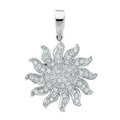 100% REAL, SOLID 10KT WHITE GOLD NATURAL DIAMONDS PENDANT