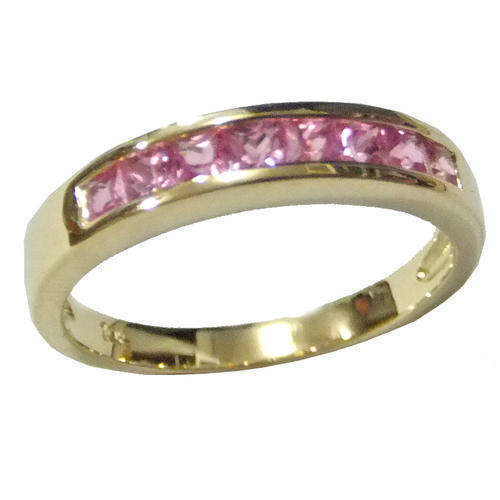 100% REAL, SOLID 10KT YELLOW GOLD NATURAL PINK SAPPHIRE RING