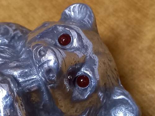 ARTHUR COURT SIGNED BEAR WITH PAW IN MOUTH PAPERWEIGHT