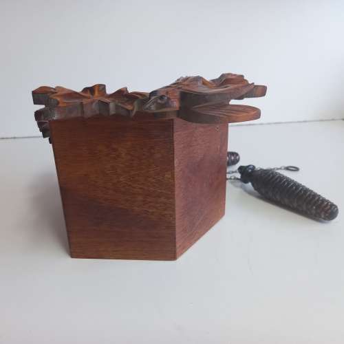 5 Leaf and Bird Battery Operated Carved Cuckoo Clock By ENGSTLER