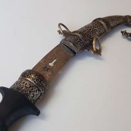 Curved Dagger with metal scabbard(North African style)