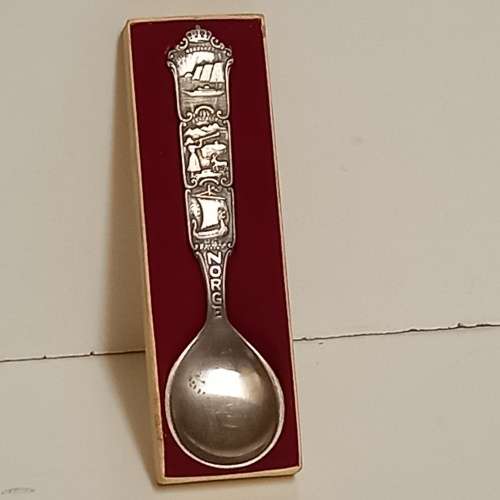Vintage Nordkapp H. TINN Souvenir Spoon Norway Viking