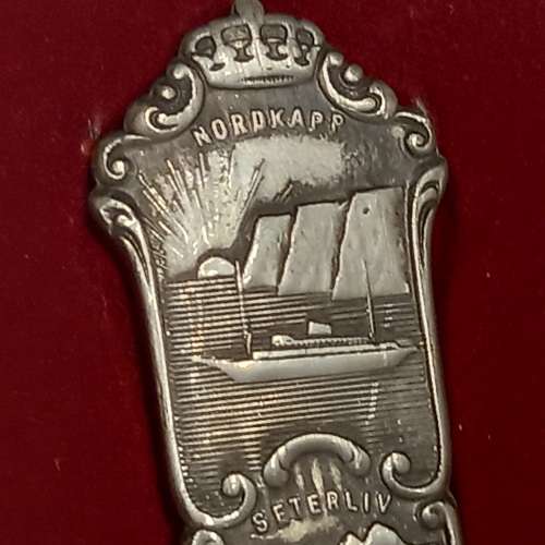 Vintage Nordkapp H. TINN Souvenir Spoon Norway Viking