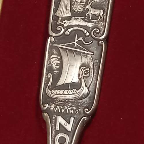 Vintage Nordkapp H. TINN Souvenir Spoon Norway Viking