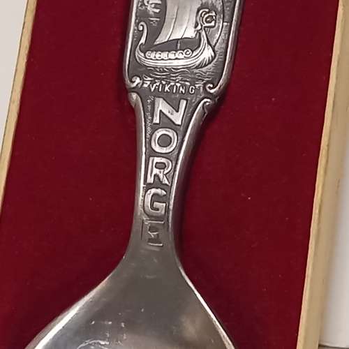 Vintage Nordkapp H. TINN Souvenir Spoon Norway Viking