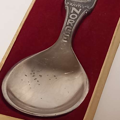 Vintage Nordkapp H. TINN Souvenir Spoon Norway Viking