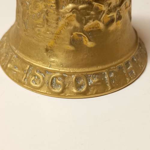 ANTIQUE F. HEMONY ME FECIT ANNO 1569 BRASS BELL REPLICA