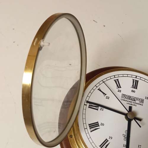 WEMPE CHRONOMETERWERKE HAMBURG VINTAGE SHIP CLOCK  MADE IN GERMANY - WORKS