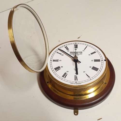 WEMPE CHRONOMETERWERKE HAMBURG VINTAGE SHIP CLOCK  MADE IN GERMANY - WORKS