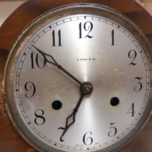 PERIVALE L.PINK and CO VINTAGE MANTEL CLOCK BRITISH MADE - WORKS