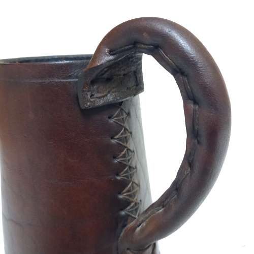 WOODFORDES NORFOLK ALES LEATHER TANKARD