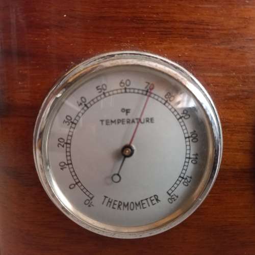 VINTAGE LUFFT BAROMETER, HYGROMETER AND THERMOMETER IN HARD WOOD WEATHERSTATION  MADE IN GERMANY