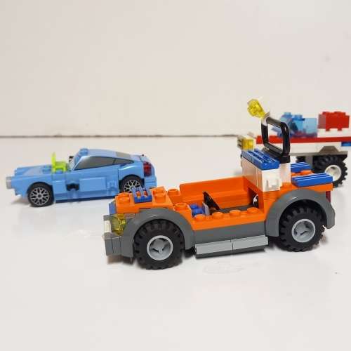 LEGO VEHICLES AND FIVE LEGO MINIFIGURES WITH EXTRA