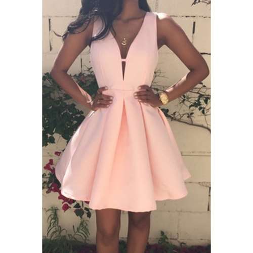 Sexy Plunging Sleeveless Boutique Dress