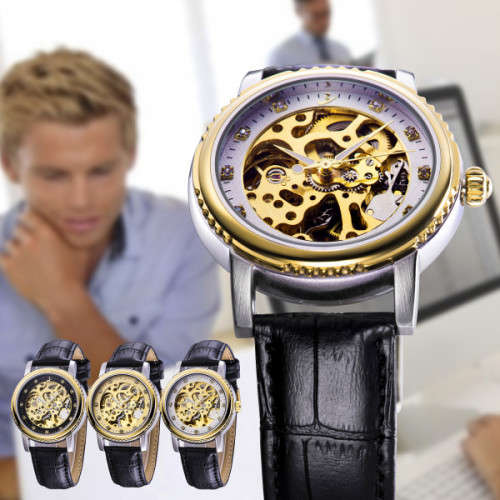 *DIAMONDS* FLENT Diamond Chronograph Automatic Hollow Timepiece
