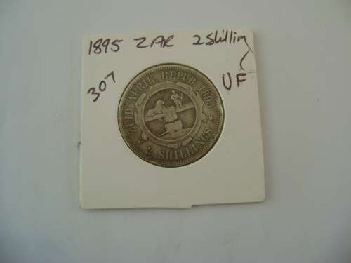 1895 ZAR 2 SHILLING SILVER COIN.