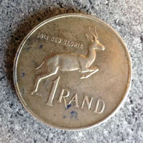1967 RSA SILVER 12 GRAM NETTO RAND ONE COIN.