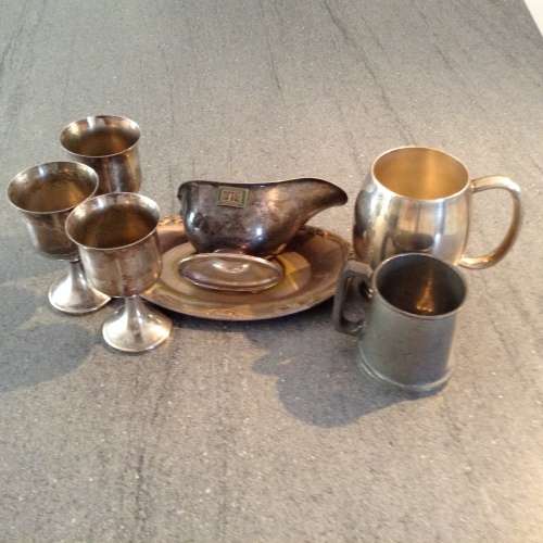 SILVER PLATED ITEMS. ONE BID.