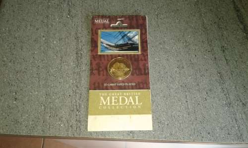 24 CARAT GOLD PLATED CUTTY SARK MEDAL. COMMEMORATING THE LAST OF THE CLIPPER SHIPS.FAST AND NIMBLE