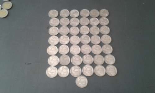 1994 INAUGURATION MANDELA RAND 5 COINS. BID PER COIN TO TAKE 43 VARIABLE CONDITION..