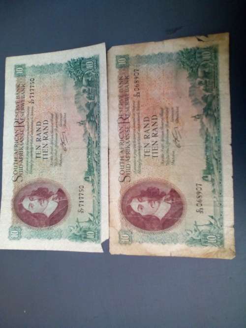 RISSIK RAND TEN BANKNOTES.