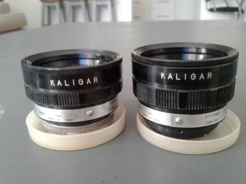 Vintage KALIGARI LENSES. Wide angle and A Telephoto lens.Aux.Series v.Untested.
