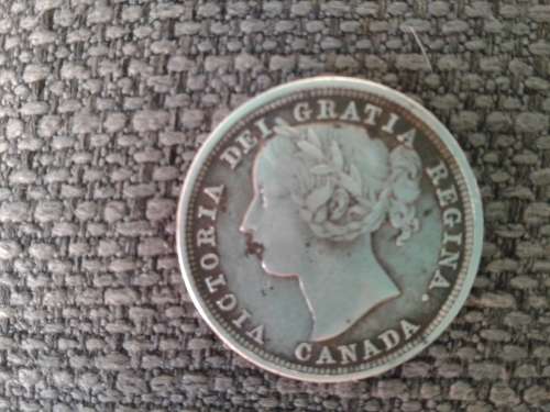 GEM.1858 CANADIAN SILVER 20 CENT COIN VICTORIAN REIGN.