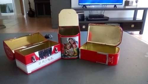 3 Authentic Coca Cola tins.