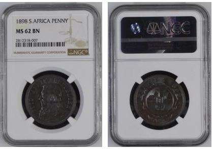 1898 ZAR Penny NGC graded MS62 !!