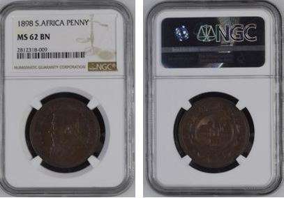 1898 ZAR Penny NGC graded MS62 !!