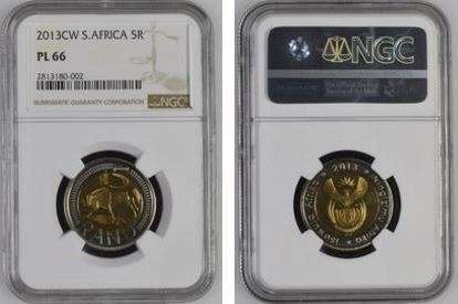 2013 `oom Paul` R5 with Coin World mintmark NGC graded PL66 !!